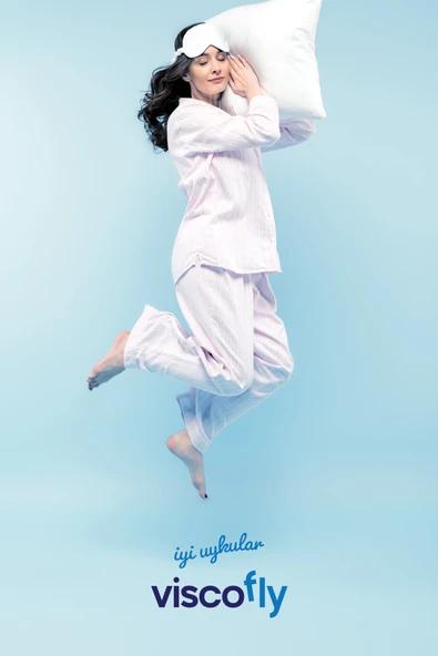 Viscofly Visco Collagen Ortopedik Yastık - 53 cm x 39 cm x 13 cm - Mavi - Resim 6