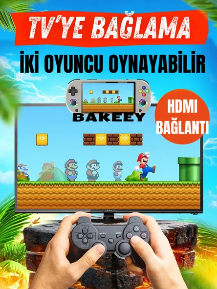 21.070 Oyunlu Retro Atari PSP Oyun Konsolu – Çift Kollu, TV Bağlantılı, Taşınabilir El Konsolu - 6