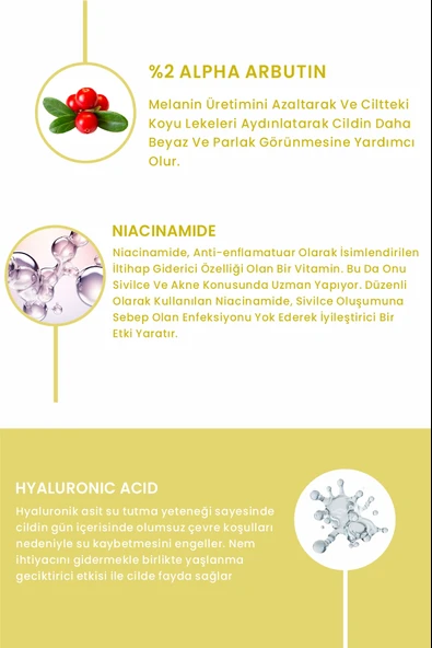 LES VHES Leke Karşıtı ve Cilt Tonu Eşitleyen Cilt Serumu, Glutatyon & Niacinamide Etkili 30ml - 3