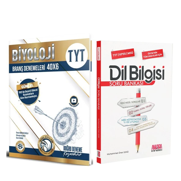 Bilgi Sarmal TYT Biyoloji Deneme ve AKM Dil Bilgisi Soru Bankası Seti 2 Kitap
