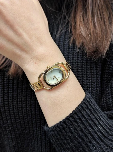 Lee Cooper LC08056 Oval Kasa Kelepçe Kordon Detaylı 3 ATM Su Geçirmez 3 Renk Klasik Kadın Saati - Resim 10