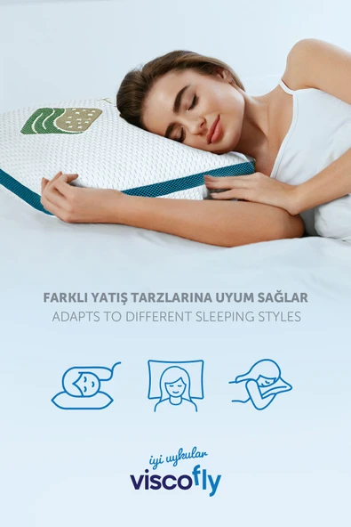Viscofly Visco Dream Climate Yastık - 57 cm x 40 cm x 12 cm - Resim 5