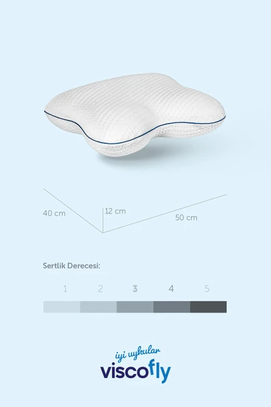 Viscofly Visco Horlama Azaltıcı Ortopedik Yastık - 50 cm x 40 cm x 12 cm - Resim 7