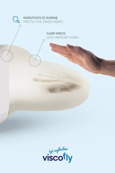 Viscofly Visco Kelebek Sarılma Yastığı - 46 cm x 42 cm x 11 cm - Resim 3