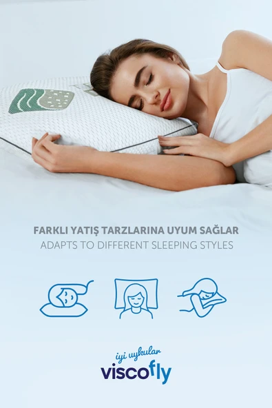 Viscofly Visco Parçacıklı Klasik Yastık - 57 x 40 x 12 cm - Resim 5