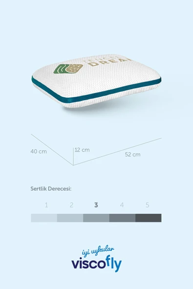 Viscofly Visco Dream Climate Yastık - 57 cm x 40 cm x 12 cm - Resim 7