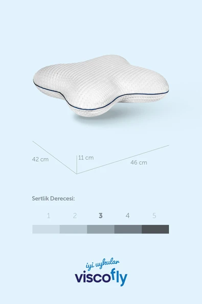 Viscofly Visco Kelebek Sarılma Yastığı - 46 cm x 42 cm x 11 cm - Resim 5