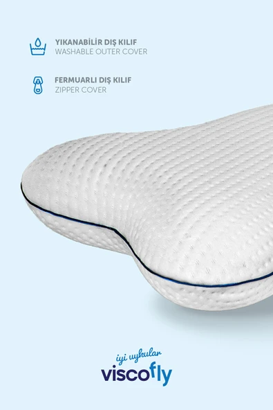 Viscofly Visco Kelebek Sarılma Yastığı - 46 cm x 42 cm x 11 cm - Resim 2