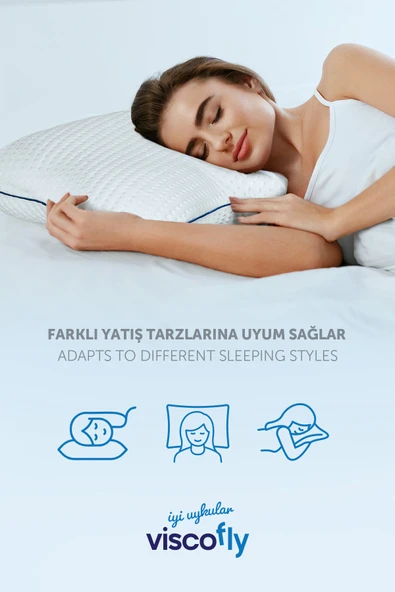 Viscofly Visco Horlama Azaltıcı Ortopedik Yastık - 50 cm x 40 cm x 12 cm - Resim 5