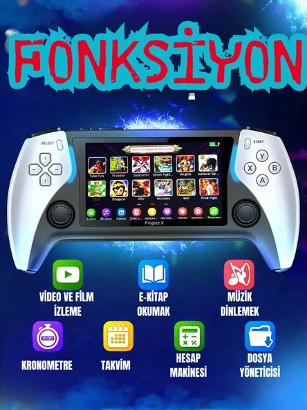 Ekranlı Atari Oyun Konsolu – 2000 Retro Oyun, TV Bağlantılı, Film İzleme ve Kitap Okuma Özellikli - 6