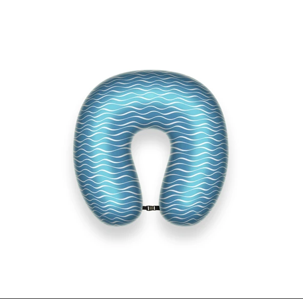 Viscofly Visco Ortopedik Seyahat Yastığı - Boyun Yastığı - 30 x 30 x 10 cm - Pool Desen