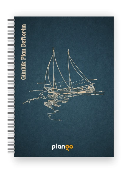 Gemi Spiralli Günlük Planlama Defteri - 100 Sayfa - 17x24 Planlayıcı Defter - Resim 2