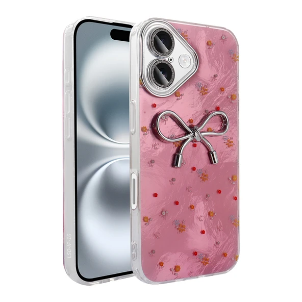 Apple iPhone 16 Kılıf Kamera Korumalı Figürlü Zore Ponti Silikon Kapak