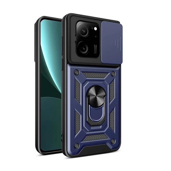 Xiaomi Mi 13T Pro Kılıf Magnetik Standlı Kamera Korumalı Zore Sürgülü Vega Kapak