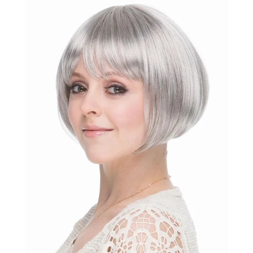 Gri Gümüş Renk Düz Kesim Astarlı Küt Parti Peruğu ürün görseli
