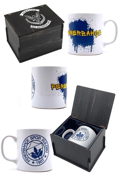 Fenerbahçe Orijinal Lisanslı Since 1907 FB Şal Atkı Kupa ve Bileklik Set Hediyelik Kutulu - 4