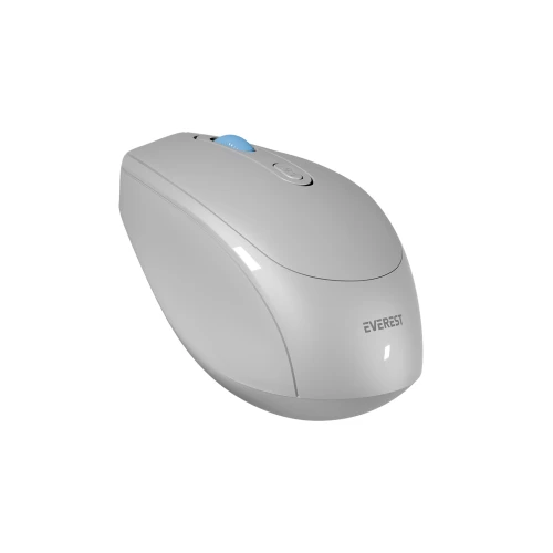 EVEREST SMW-87, USB Nano 2,4G Kablosuz, 1600dpi, Optik, 4 Tuşlu, Gri Mouse + 2 Adet AAA Intenso Pil HEDİYE