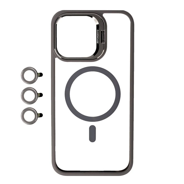 IP 13 Pro - Kılıf Kamera Lens Korumalı Standlı Lensli Kapak - 4
