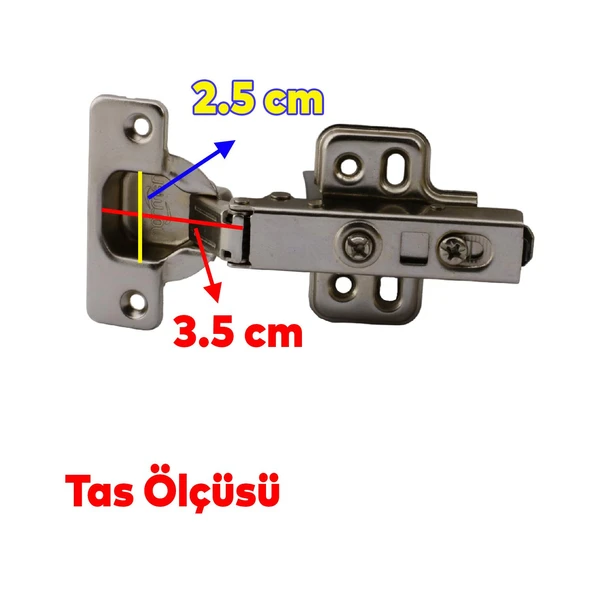 Mobilya Kapak Kapağı Mutfak Vestiyer Kiler Dolabı Metal Düz Krom Pistonlu Tas Menteşe 2 ADET - 2