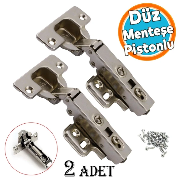 Mobilya Kapak Kapağı Mutfak Vestiyer Kiler Dolabı Metal Düz Krom Pistonlu Tas Menteşe 2 ADET