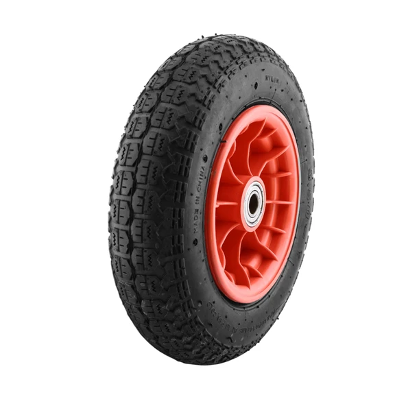 Plastik Jantlı Yük Taşıma Tekeri El Arabası Bilyeli Rulmanlı Havalı Şambrelli 350x70 mm Tekerlek - 7