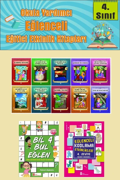 4.Sınıflar İçin Okumayı Sevdiren 10 lu Hikaye Seti -Bil Bul Eğlen-Kodlama 4 (Okulda Evde Tatilde) ürün görseli 1