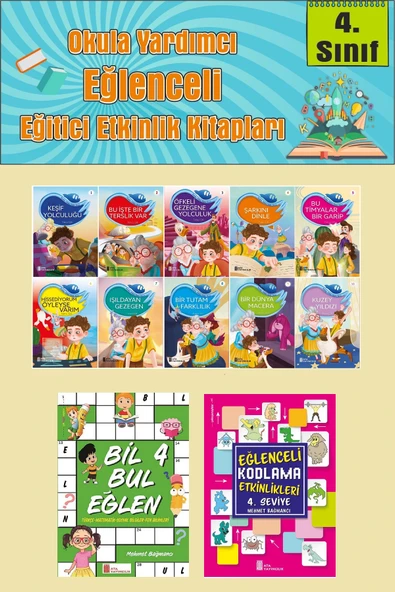 4.Sınıflar İçin Okumayı Sevdiren 10 lu Hikaye Seti -Bil Bul Eğlen-Kodlama 5 (Okulda Evde Tatilde) ürün görseli 1