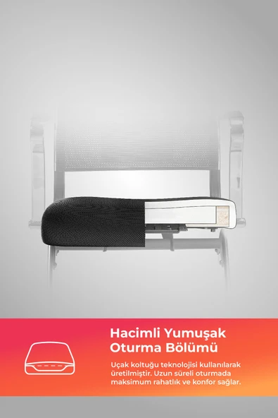 Ergolife Sit Air Toplantı Sandalyesi | Tekerlekli, Krom Ayaklı, Fileli, Siyah, Çalışma Koltuğu -572.5F.1.662 - 3