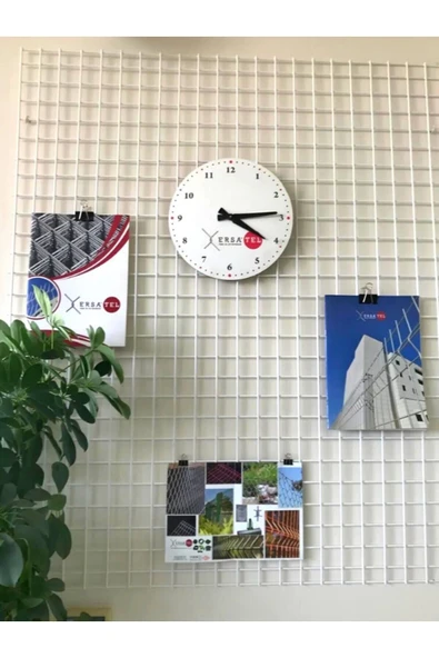 Fotoğraf Askısı Tel Askılık Metal Pano Duvar Askılığı Notluk 100x120 Beyaz - 2