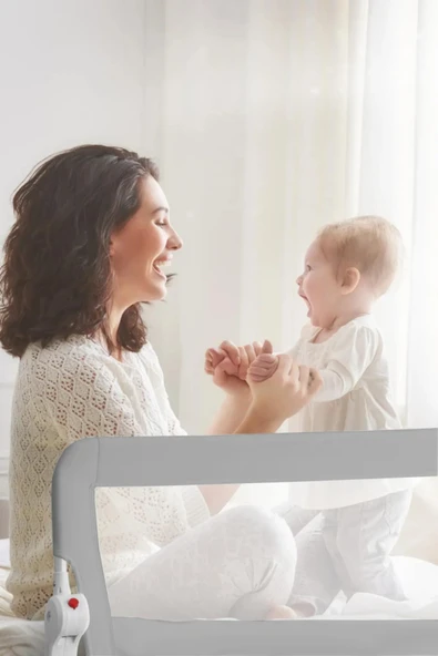 Wellgro 180*65 cm Beyaz Yatak Bariyeri, Yatak Korkuluğu - 3