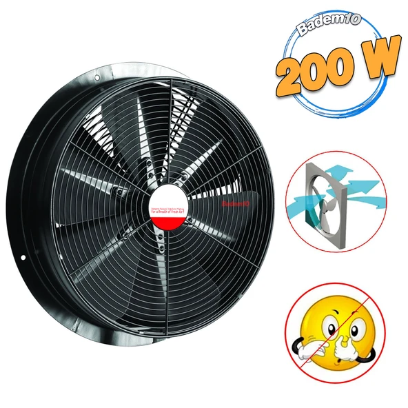 Havalandırma Aspiratörü Fanı 200 W Monofaze Kirli Hava Kötü Koku Tahliye Metal Fan Vantilatör 450 mm