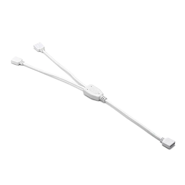 2 yollu beyaz RGB LED şerit Splitter bağlantı kablosu DC 5V-12V Y şekli uzatma kablosu çoklayacı çoğaltıcı konnektör - 2