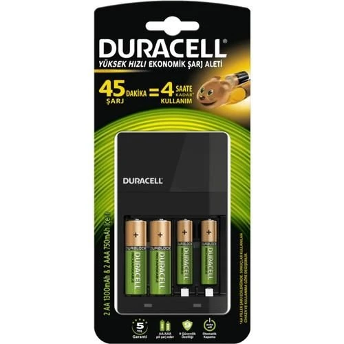 Duracell CEF 14 + 1300 mAh AA + 750 mAh AAA 4&apos;li Şarj Edilebilir Kalem Pil Seti