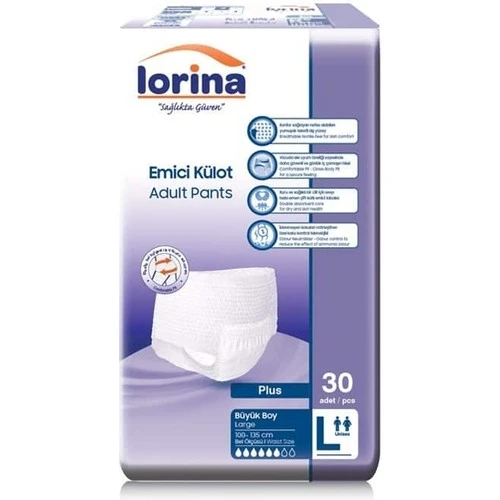 Lorina Emici Külot Büyük Boy Large 30'lu 3 Paket / 90 Adet