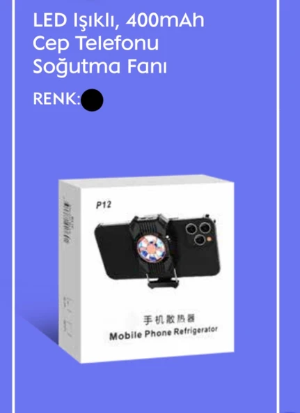 LED ışıklı 400 mah cep telefonu soğutucu