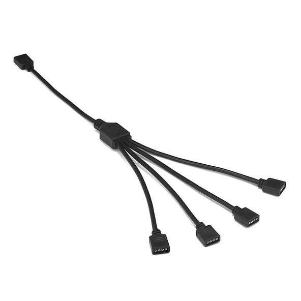 4 yollu Siyah RGB LED şerit Splitter bağlantı kablosu DC 5V-12V Y şekli uzatma kablosu çoklayacı çoğaltıcı konnektör adaptör 5050 3528