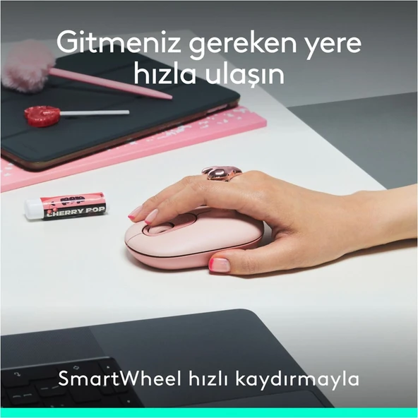LOGITECH Pop Icon Bluetooth Klavye & Mouse Seti Pembe (Türkçe Tuş Dizimi) 920-013075 - 5