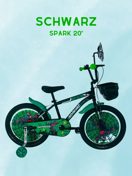 SCHWARZ BİSİKLET SPARK 20 JANT MAT SİYAH/YEŞİL