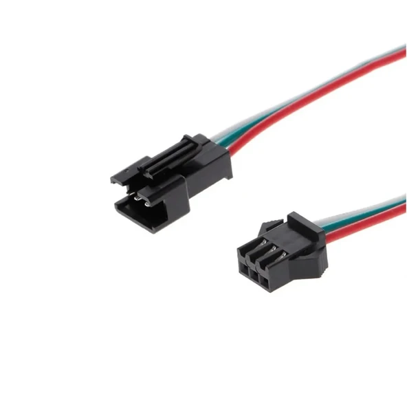 2 adet 3 Pin JST SM 10cm Kablo Erkek Dişi Çifti Bağlantı Soketi LED Konnektör Şerit LED RGB - 6