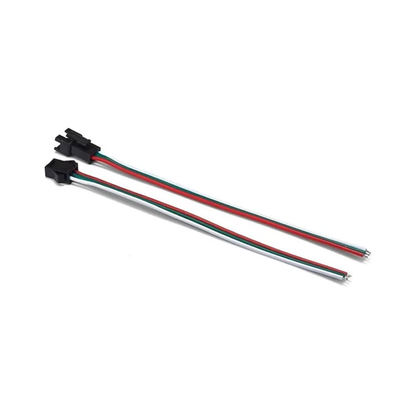 2 adet 3 Pin JST SM 10cm Kablo Erkek Dişi Çifti Bağlantı Soketi LED Konnektör Şerit LED RGB WS2812B WS2811 - 8