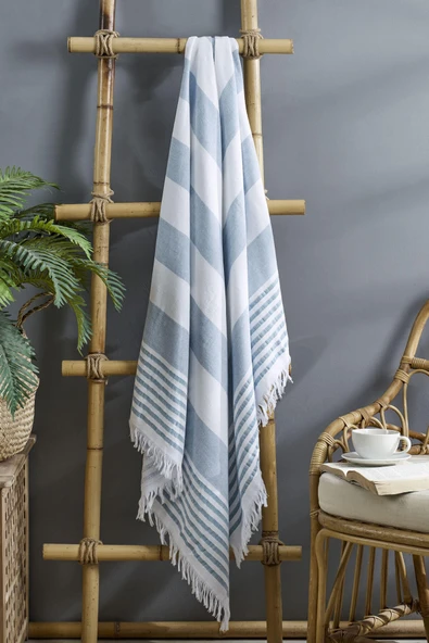 Serenity Büyük Boy Peştemal Havlu Deniz Plaj Banyo 90x170 cm %100 Pamuk - 8