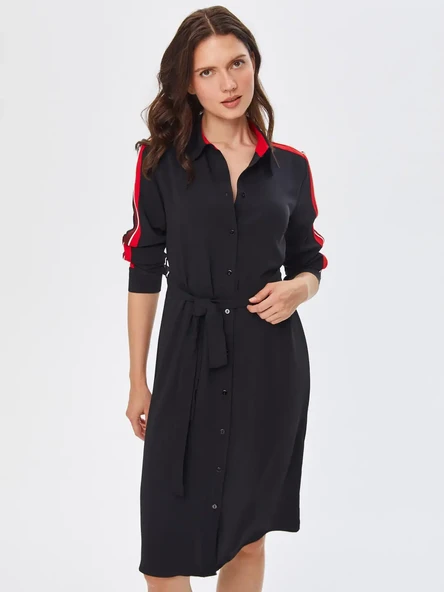 Faik Sönmez Minimalist Midi Gömlek Elbise - Günlük Şıklık