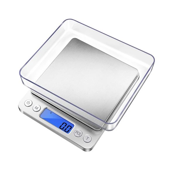 Metal Dijital Hassas Terazi LCD Ekran Pilli 0.01 gr Hassasiyet 500 gram Tartım Mutfak Tartısı Ölçüm - 5