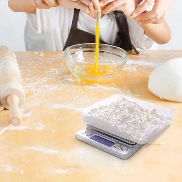 Metal Dijital Hassas Terazi LCD Ekran Pilli 0.01 gr Hassasiyet 500 gram Tartım Mutfak Tartısı Ölçüm - 2