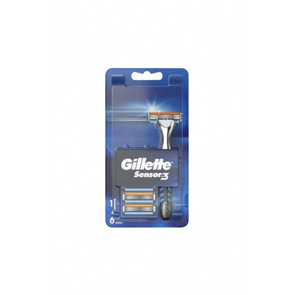 Gillette Sensor3 Tıraş Makinesi '' 6 Yedek Tıraş Bıçağı