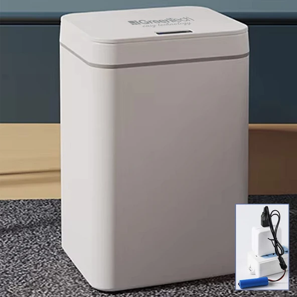 Greentech Sensörlü 16 Litre Çöp Kovası (Şarj Edilebilir Lityum Pilli) / GT-SC03