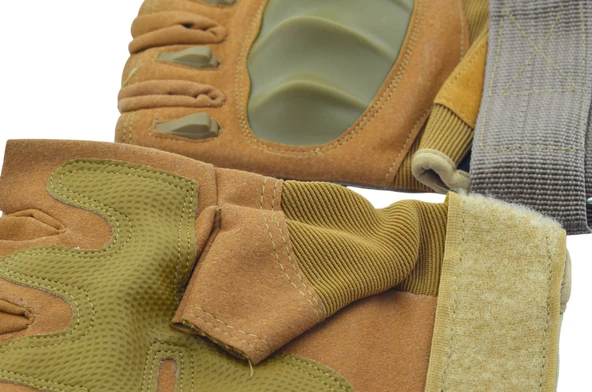 Kesik Parmak Korumalı Taktik Eldiven No:3 Kahverengi L Beden - 4