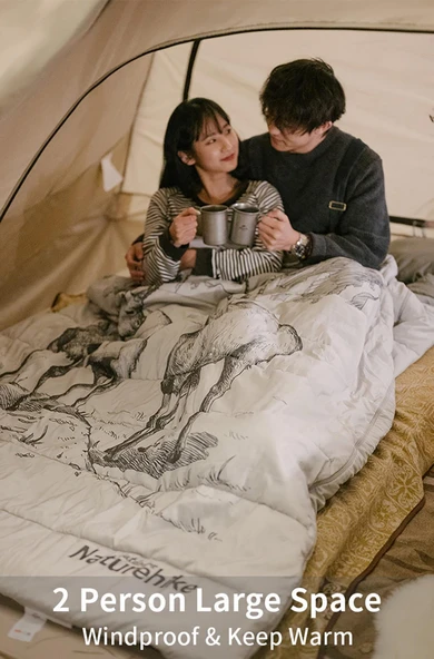 Naturehike Zarf Tarzı Yastıklı Çift Kişilik Pamuklu Uyku Tulumu ( Tibetan Antelope ) - 5