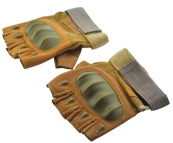 Kesik Parmak Korumalı Taktik Eldiven No:3 Kahverengi L Beden - 2