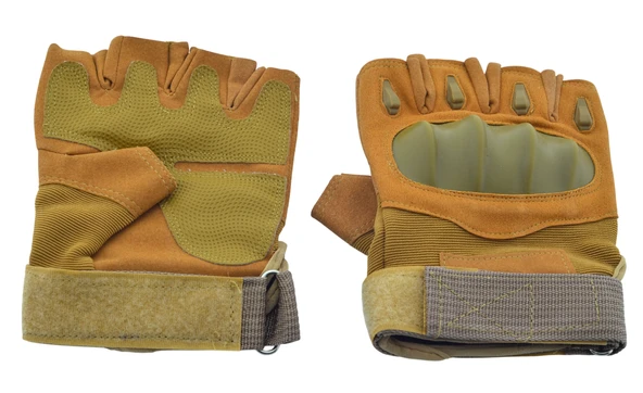 Kesik Parmak Korumalı Taktik Eldiven No:3 Kahverengi L Beden